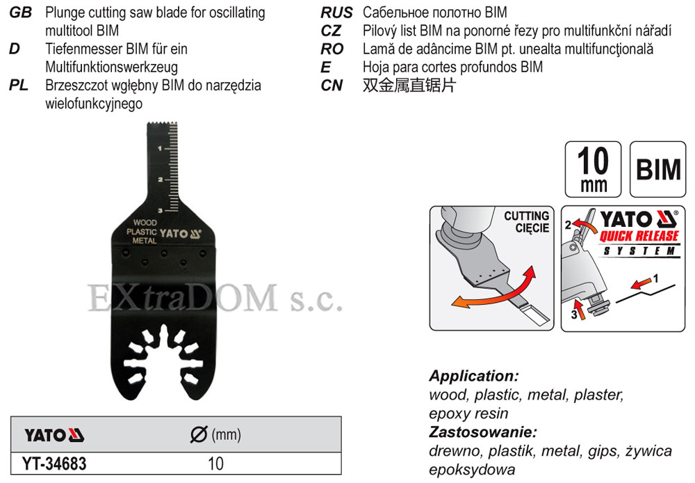 Brzeszczot do urządzenia uniwersalnego Yato